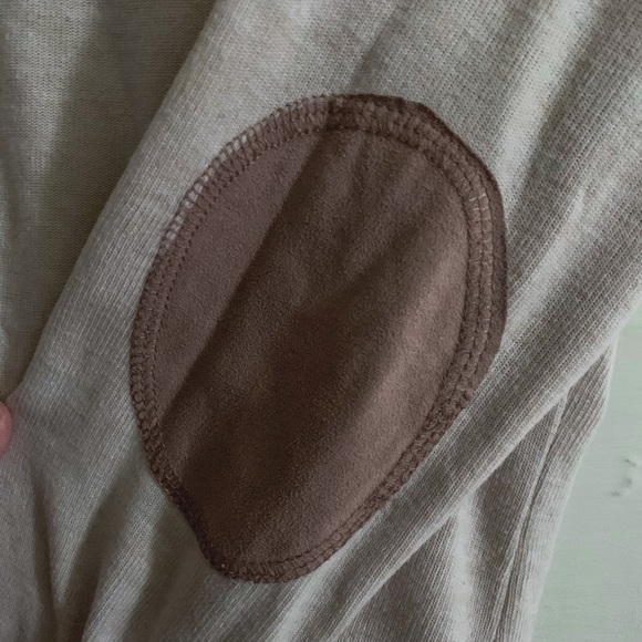 Open front elbow-patch cardigan sweater - Picture 3 of 5